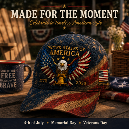 Premium Crafted USA Patriotic Eagle Cap