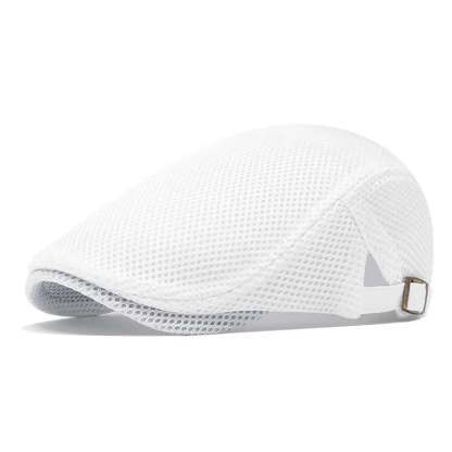 Men's Breathable Mesh Flat Cap – Adjustable Newsboy Ivy Beret Summer Hat
