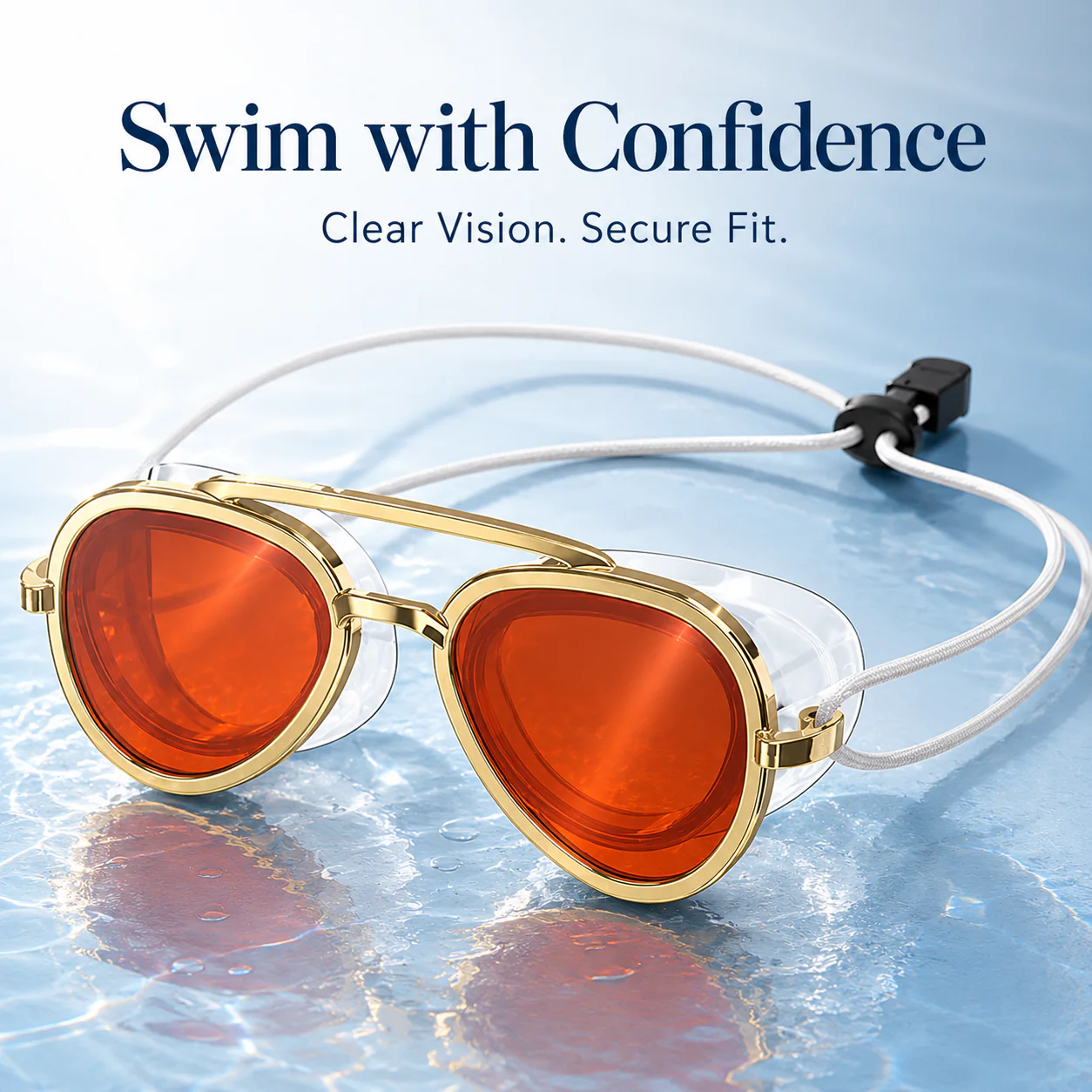 Premium Aviator Swim GogglesAnti-Leak Wide View Training Mask