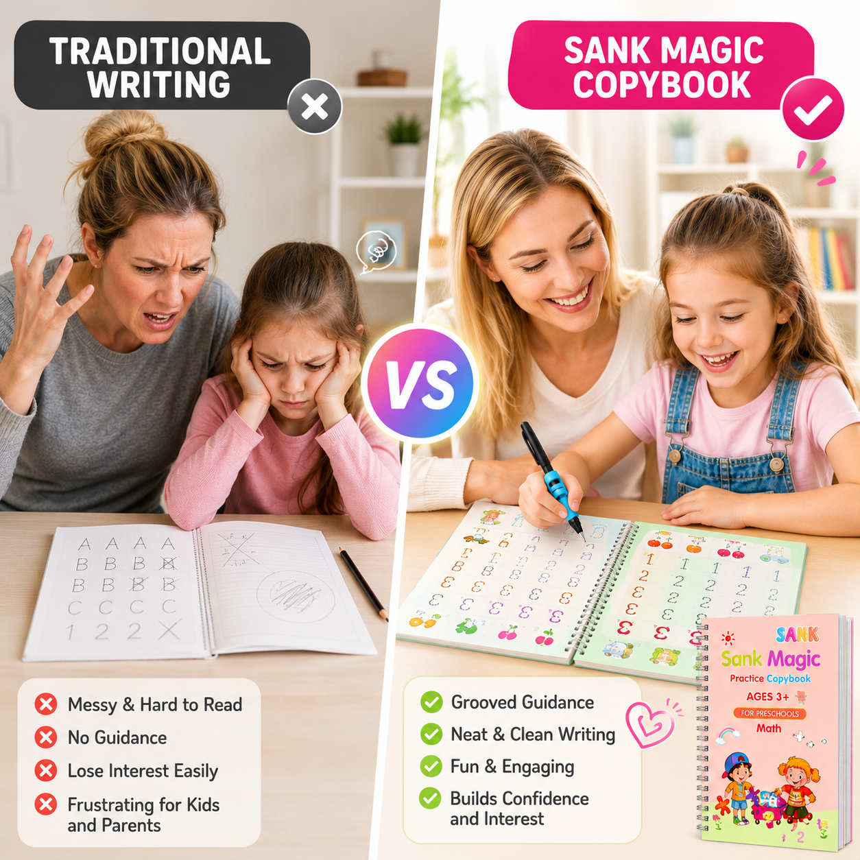 Kids Practice Copybook Set (4Pcs/Set)