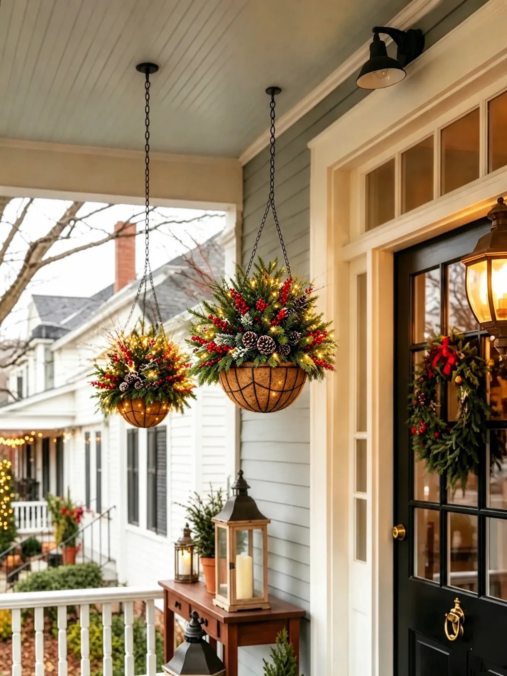 🎄🏆Christmas basket with built-in lights |🎄 With built-in lights, weatherproof and maintenance-free