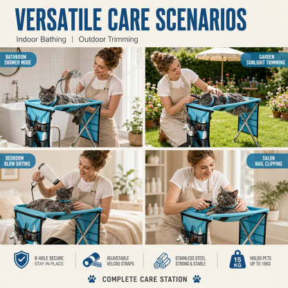 🎉 2026 Sale — Over 31,700 Sold!💞 2-in-1 Foldable Pet Grooming Bed – Practical 🐾