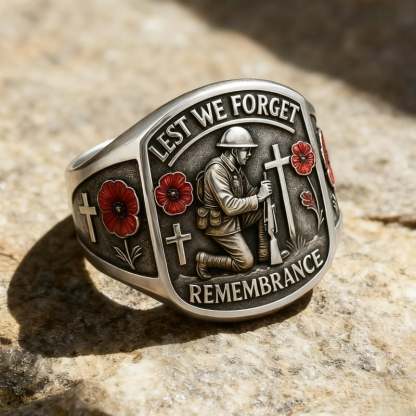 🔥Flash Sale 60% OFF🌹 2026 Remembrance Soldier Ring💍Lest We Forget — Honoring the Fallen