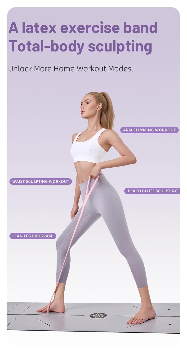 LEXI Resistance Bands Figure 8 Exercise Bands for Women Silicone Material Expander Band for Arms Chest Home Gym Yoga Equipment Quick Workout for Muscle Toning Physical Therapy Stretching Gear - Fitness Accessories