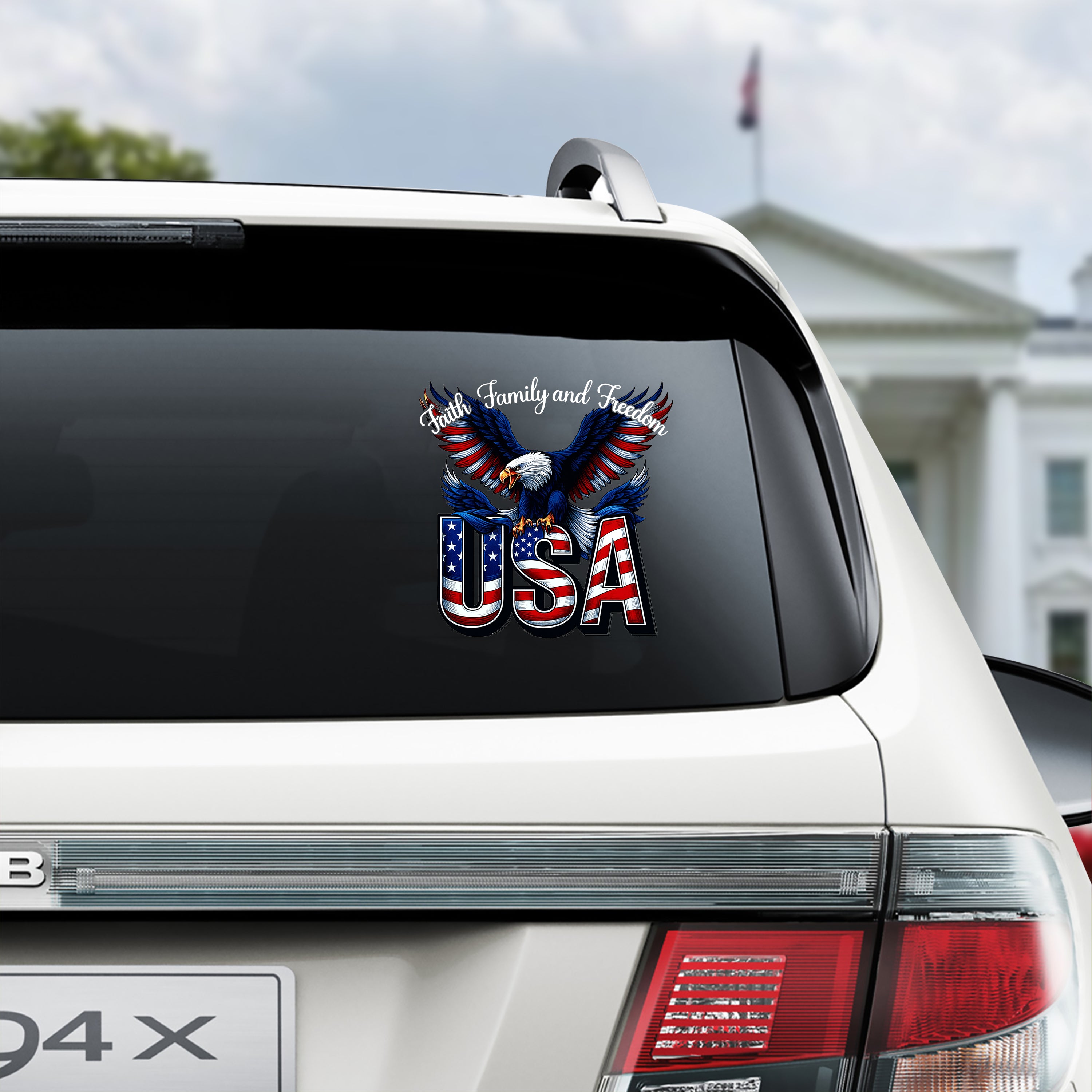 Faith, Family & Freedom 250 Years of America Car Window Decal Sticker