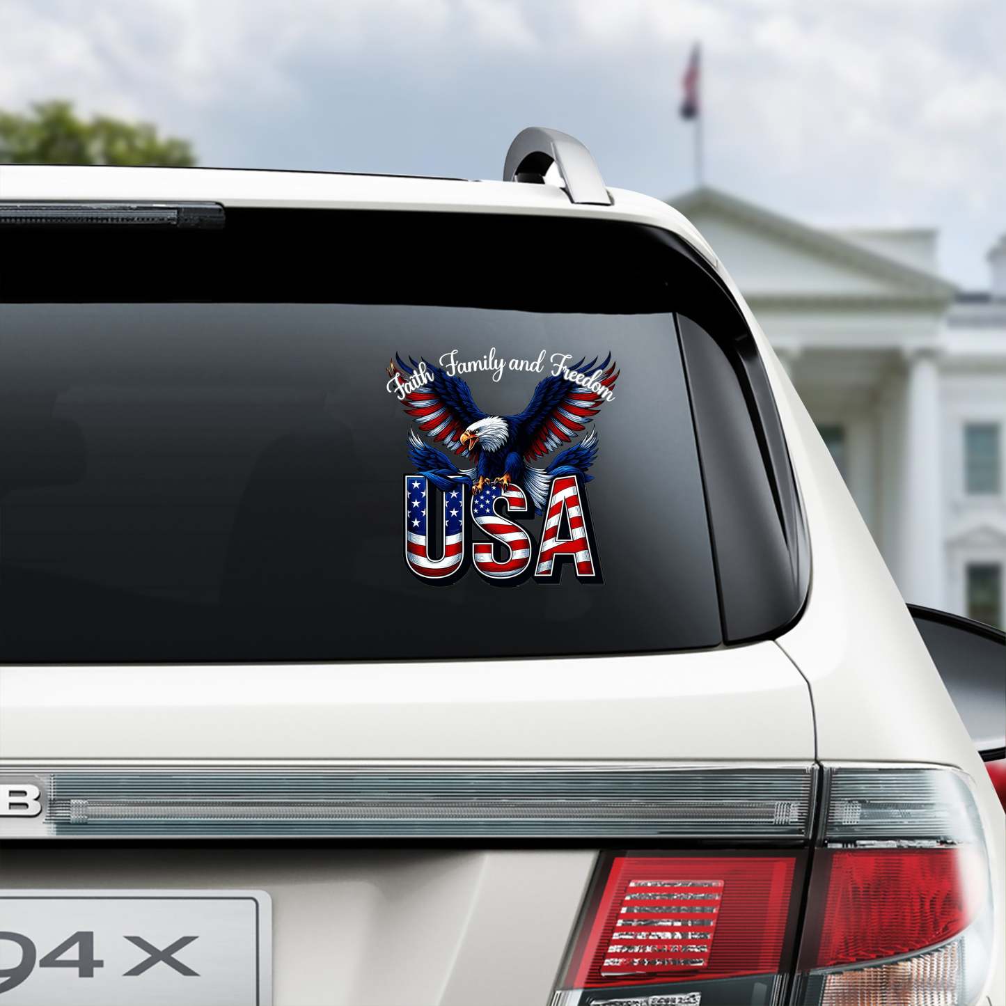 Faith, Family & Freedom 250 Years of America Car Window Decal Sticker