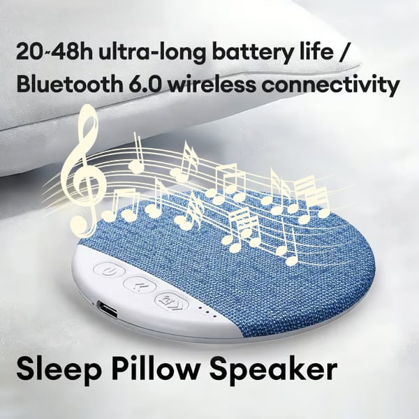 NEW YEAR SALE🎉 Ultra-Thin Bluetooth Pillow Speaker with Bluetooth 6.0 - Bone Conduction Technology