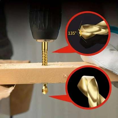 Titanium-Coated Drill Bit Set