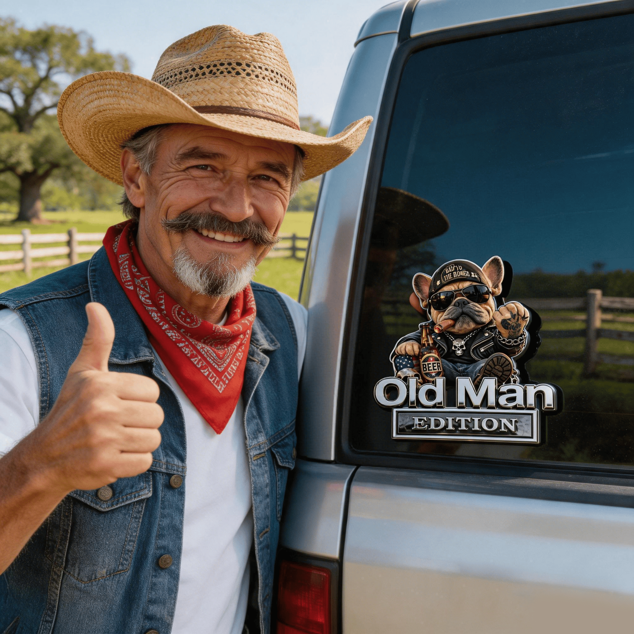 🚗 Funny Old Man Edition Vehicle Badge