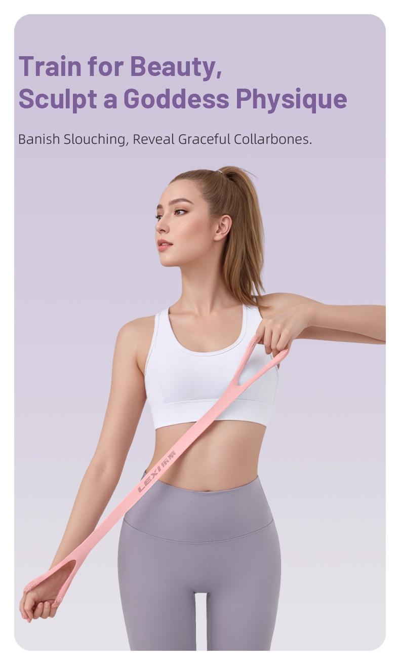 LEXI Resistance Bands Figure 8 Exercise Bands for Women Silicone Material Expander Band for Arms Chest Home Gym Yoga Equipment Quick Workout for Muscle Toning Physical Therapy Stretching Gear - Fitness Accessories