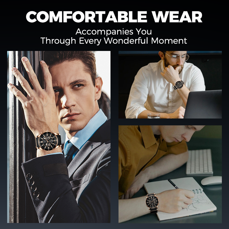 ✨ Men's Waterproof Multifunctional Quartz Watch – Chronograph Design, Luminous Hands & Stainless Steel 🌊
