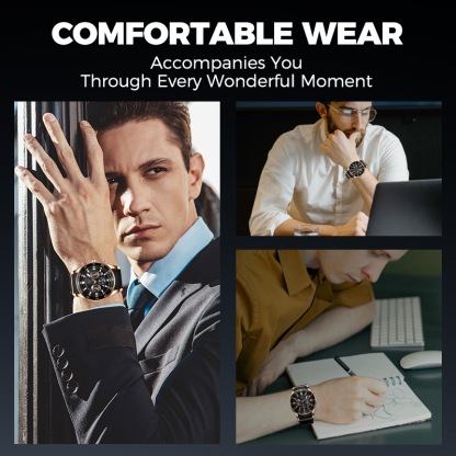 ✨ Men's Waterproof Multifunctional Quartz Watch – Chronograph Design, Luminous Hands & Stainless Steel 🌊