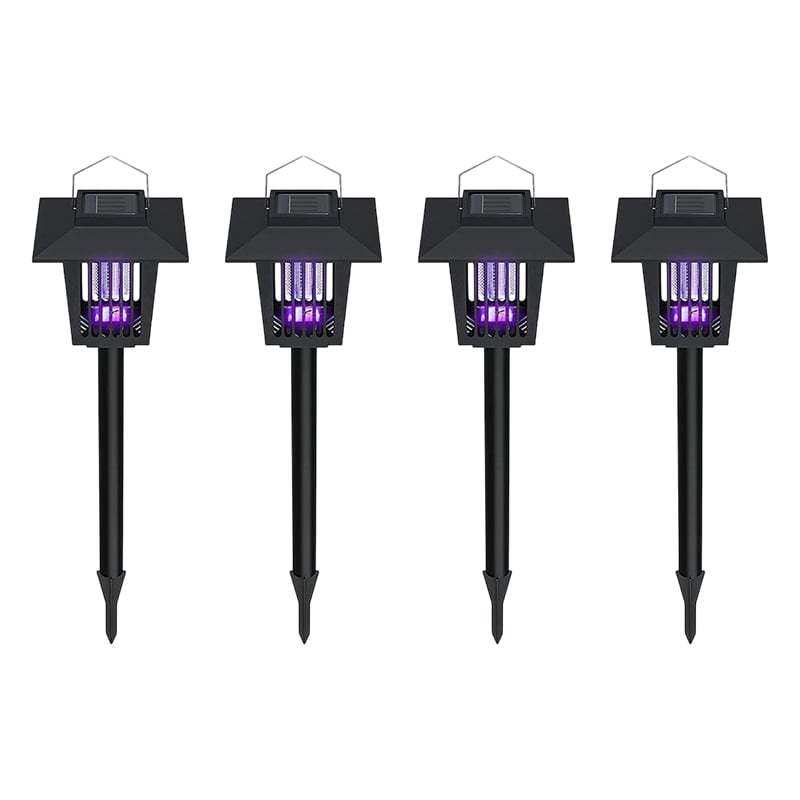 Eco-Friendly  3-in-1 Flickering Flame - Solar Powered Mosquito Zapper & Garden Stake Light