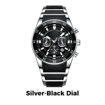 ✨ Men's Waterproof Multifunctional Quartz Watch – Chronograph Design, Luminous Hands & Stainless Steel 🌊