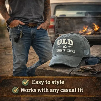🧢 Vintage Distressed “OLD & DON’T CARE” Cap
