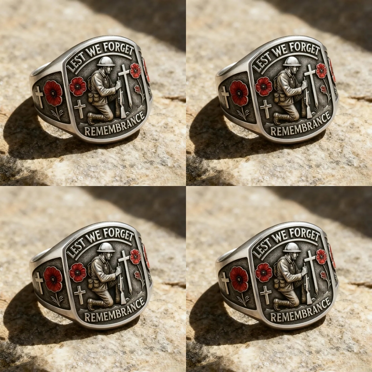 🔥Flash Sale 60% OFF🌹 2026 Remembrance Soldier Ring💍Lest We Forget — Honoring the Fallen