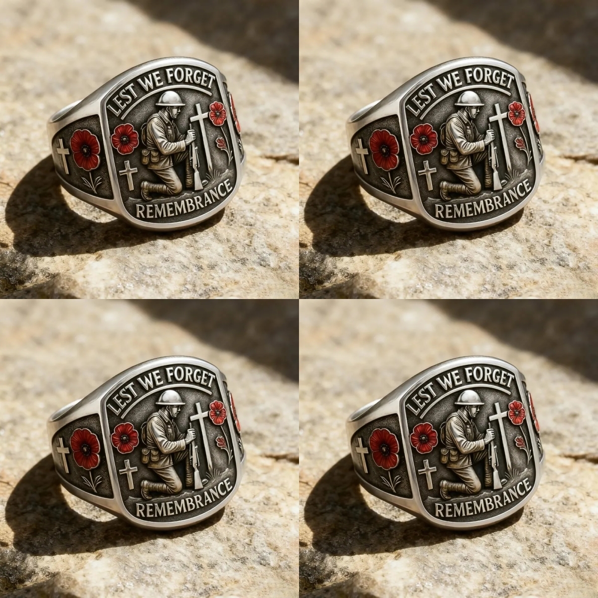 🔥Flash Sale 60% OFF🌹 2026 Remembrance Soldier Ring💍Lest We Forget — Honoring the Fallen