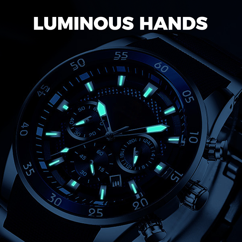 ✨ Men's Waterproof Multifunctional Quartz Watch – Chronograph Design, Luminous Hands & Stainless Steel 🌊