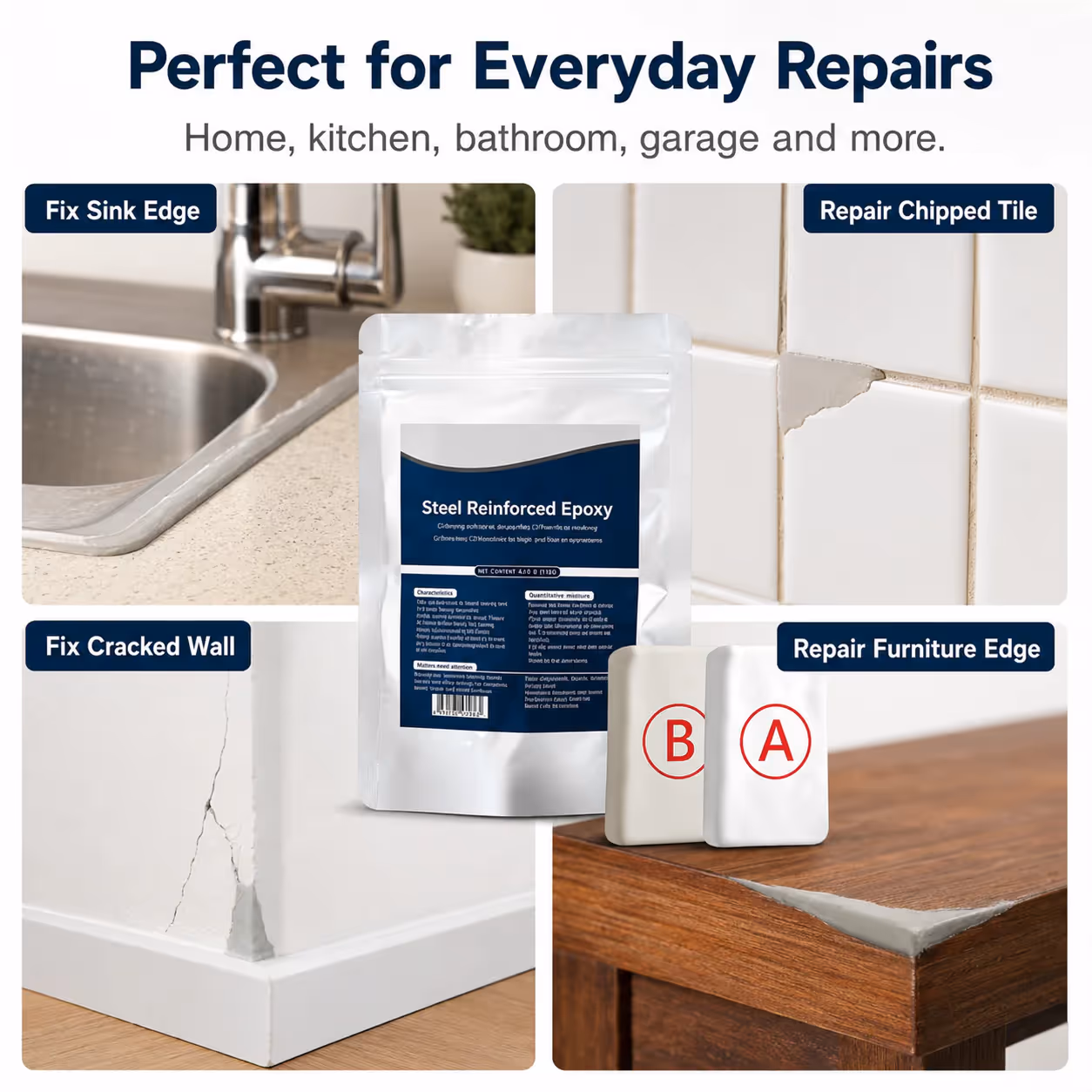 🏠Steel Reinforced Epoxy Repair Putty — Universal Glue for Metal, Wood, Plastic