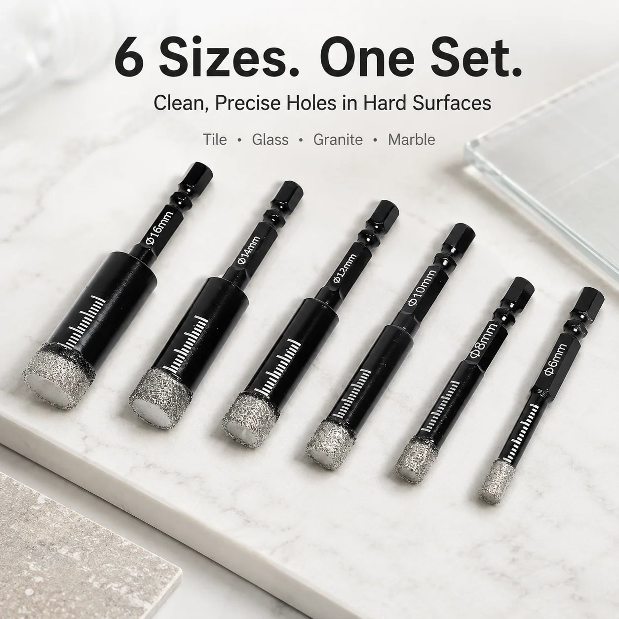 6 Pcs Diamond Drill Bits Set