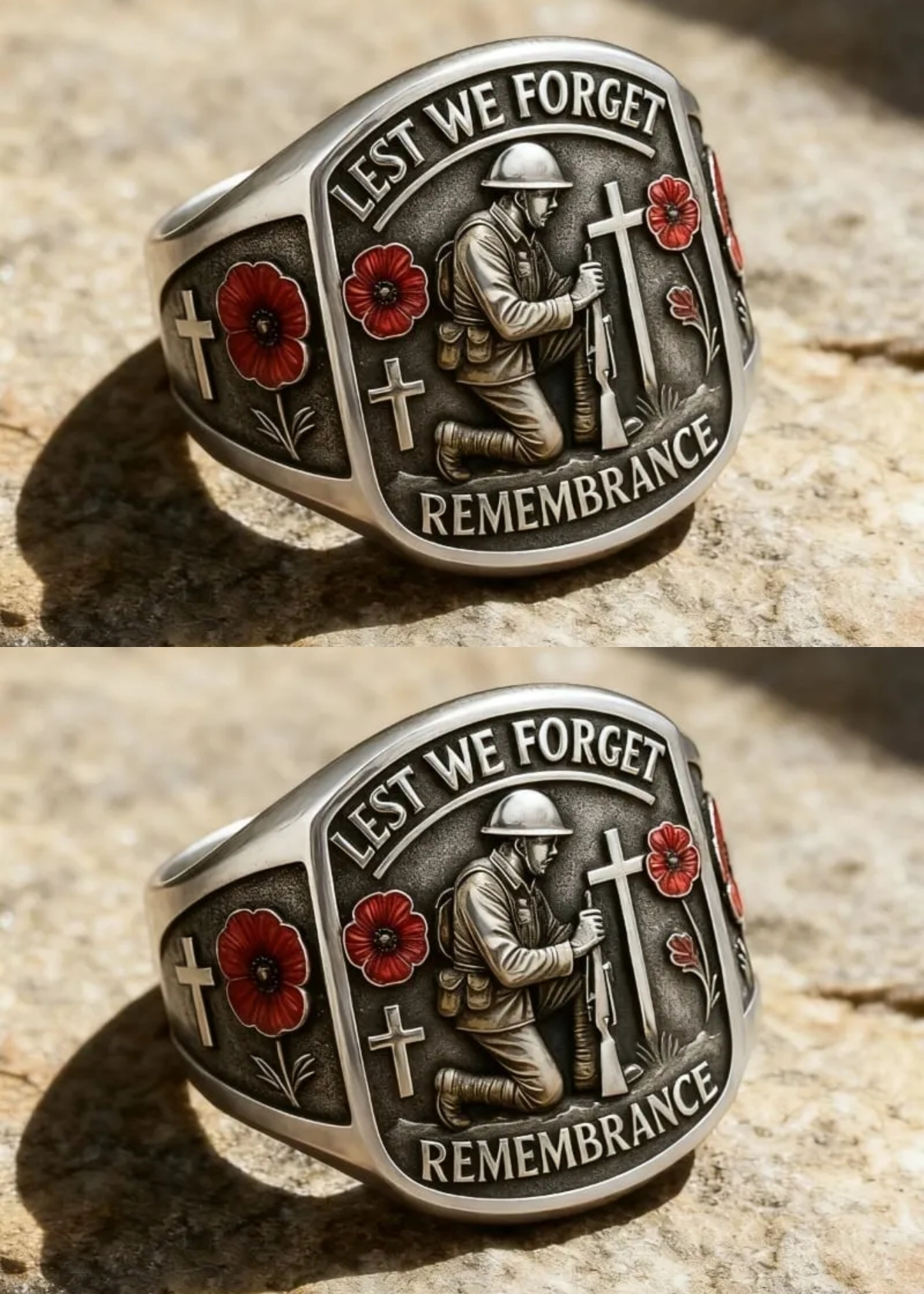🔥Flash Sale 60% OFF🌹 2026 Remembrance Soldier Ring💍Lest We Forget — Honoring the Fallen