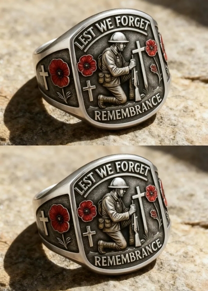 🔥Flash Sale 60% OFF🌹 2026 Remembrance Soldier Ring💍Lest We Forget — Honoring the Fallen