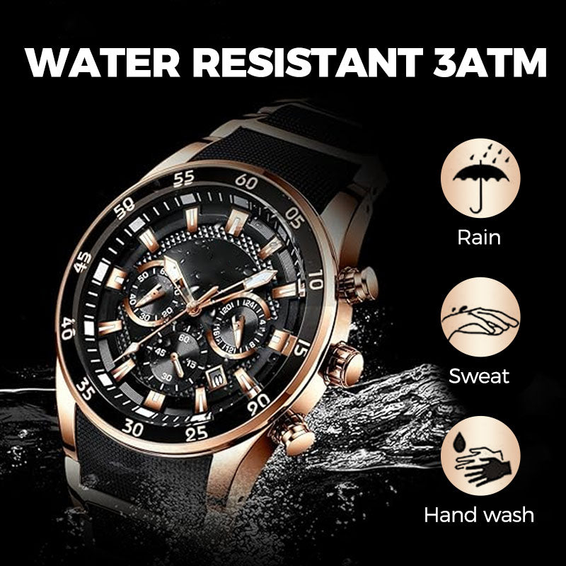 ✨ Men's Waterproof Multifunctional Quartz Watch – Chronograph Design, Luminous Hands & Stainless Steel 🌊