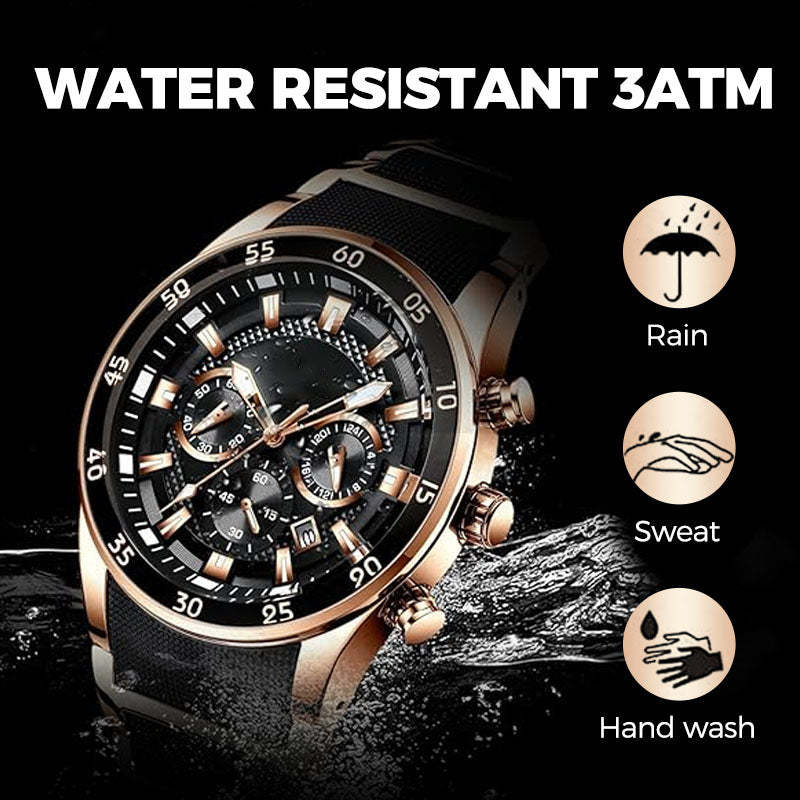 ✨ Men's Waterproof Multifunctional Quartz Watch – Chronograph Design, Luminous Hands & Stainless Steel 🌊