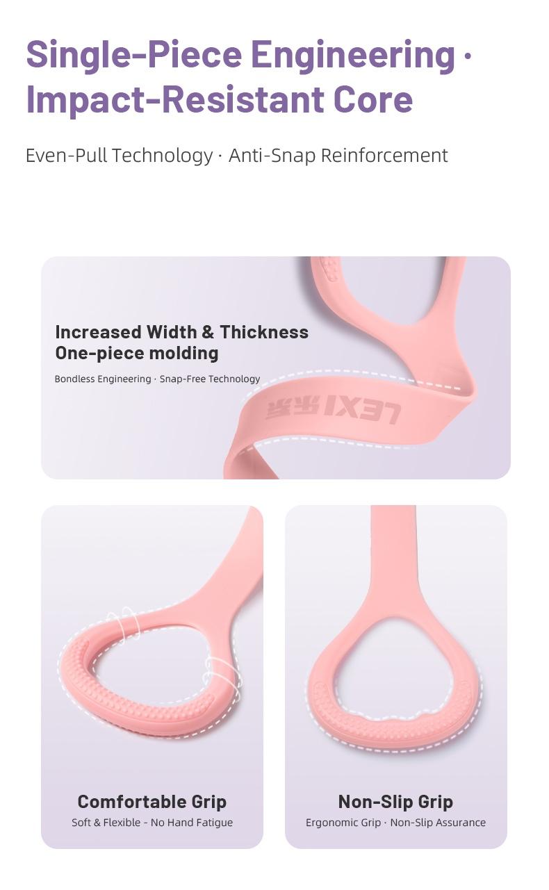 LEXI Resistance Bands Figure 8 Exercise Bands for Women Silicone Material Expander Band for Arms Chest Home Gym Yoga Equipment Quick Workout for Muscle Toning Physical Therapy Stretching Gear - Fitness Accessories