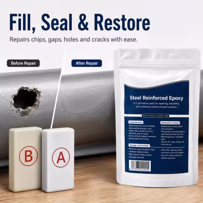🏠Steel Reinforced Epoxy Repair Putty — Universal Glue for Metal, Wood, Plastic