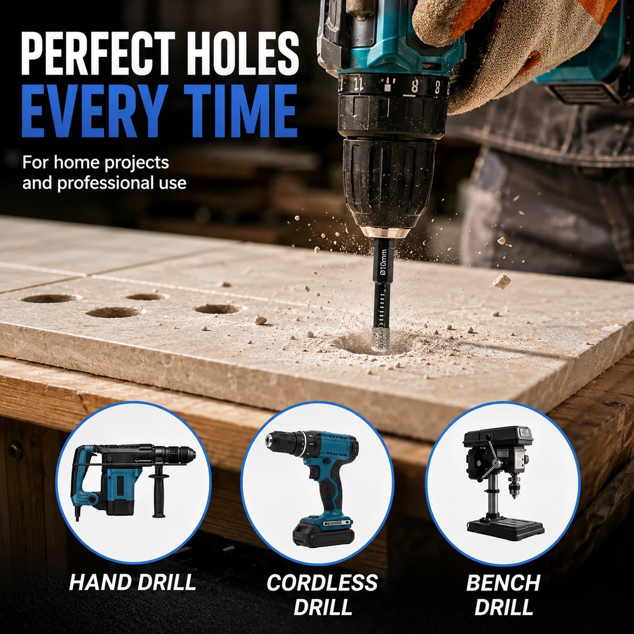 6 Pcs Diamond Drill Bits Set