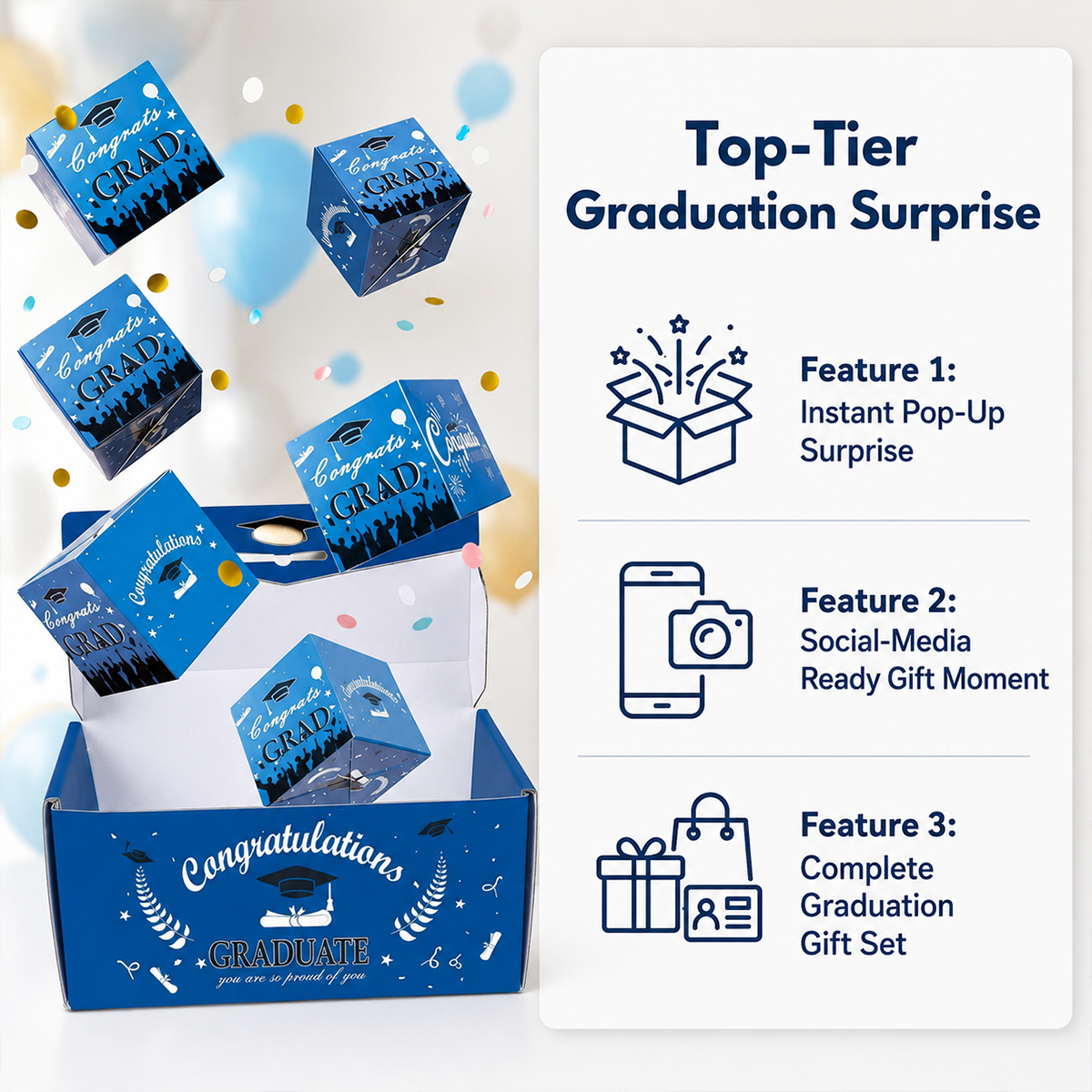 Surprise Pop-Up Gift Box for Graduation & Birthdays