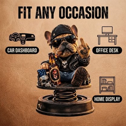 Grumpy “Too Old to Care” Bobblehead – Fun Spring-Loaded Car Dashboard Decor