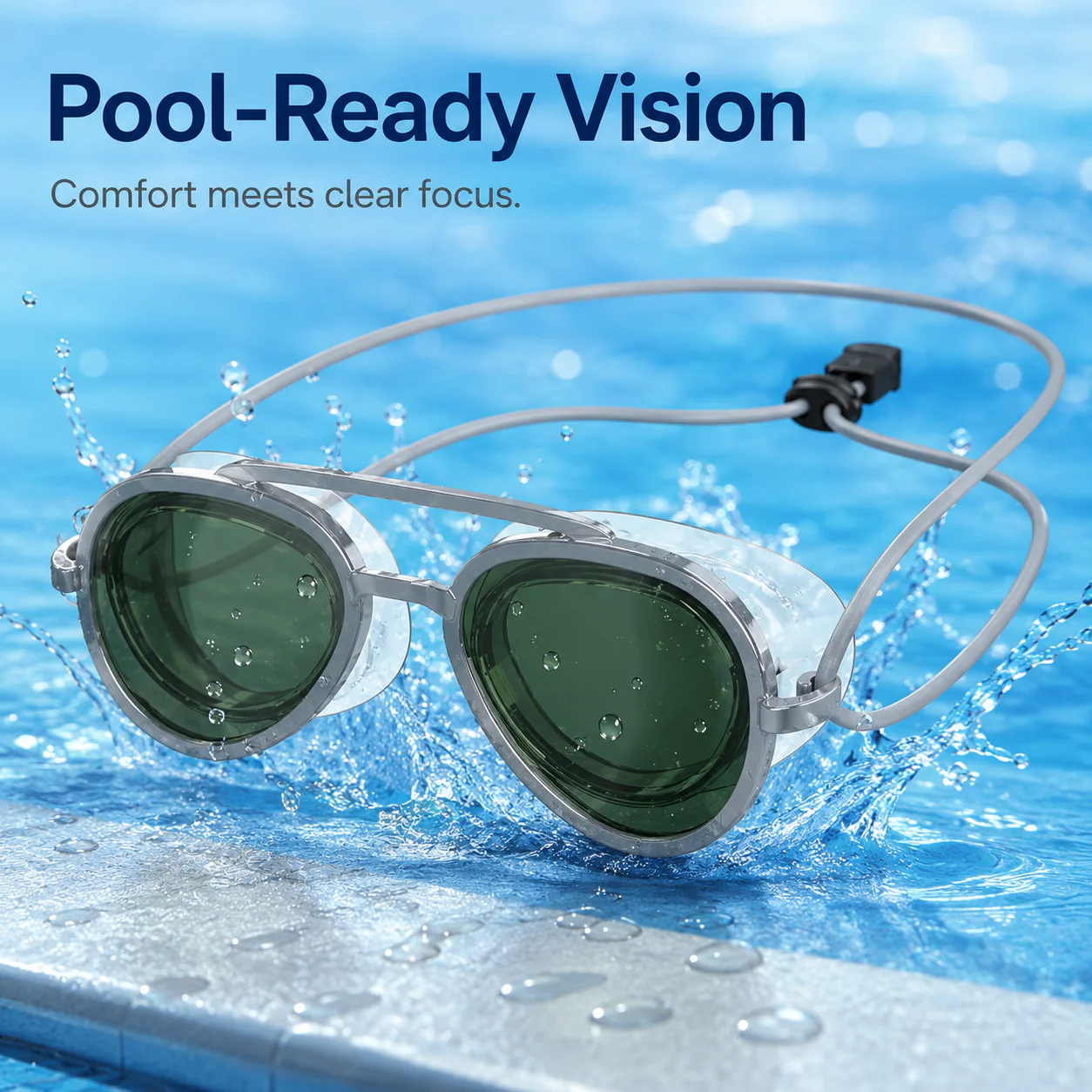 Premium Aviator Swim GogglesAnti-Leak Wide View Training Mask