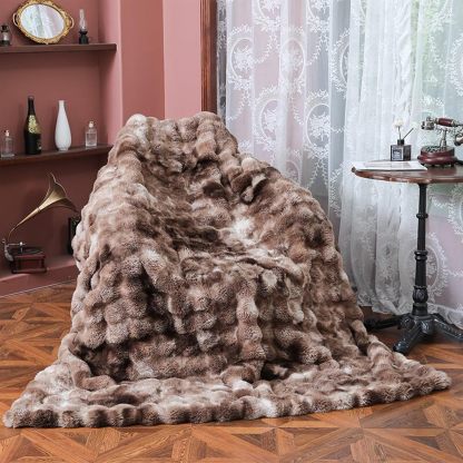 Fuzzy Faux Fur Throw Blanket, Warm Cozy Plush Fluffy Blankets, Colorful Lightweight Bed Blanket, Thick Cute Sofa Throw