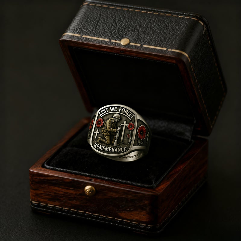 🔥Flash Sale 60% OFF🌹 2026 Remembrance Soldier Ring💍Lest We Forget — Honoring the Fallen