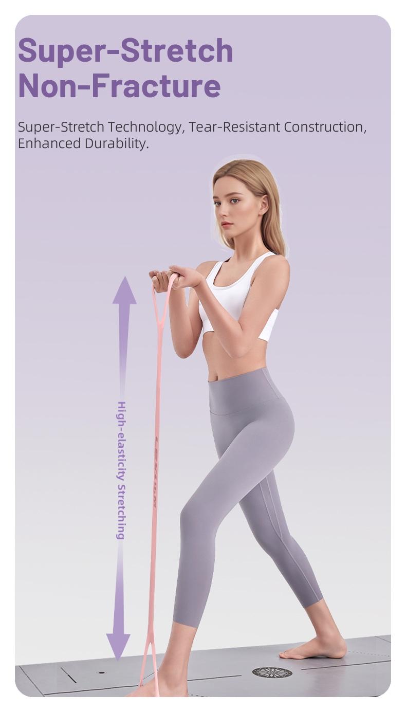 LEXI Resistance Bands Figure 8 Exercise Bands for Women Silicone Material Expander Band for Arms Chest Home Gym Yoga Equipment Quick Workout for Muscle Toning Physical Therapy Stretching Gear - Fitness Accessories