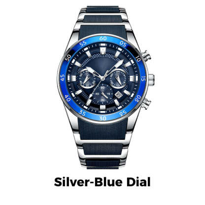 ✨ Men's Waterproof Multifunctional Quartz Watch – Chronograph Design, Luminous Hands & Stainless Steel 🌊