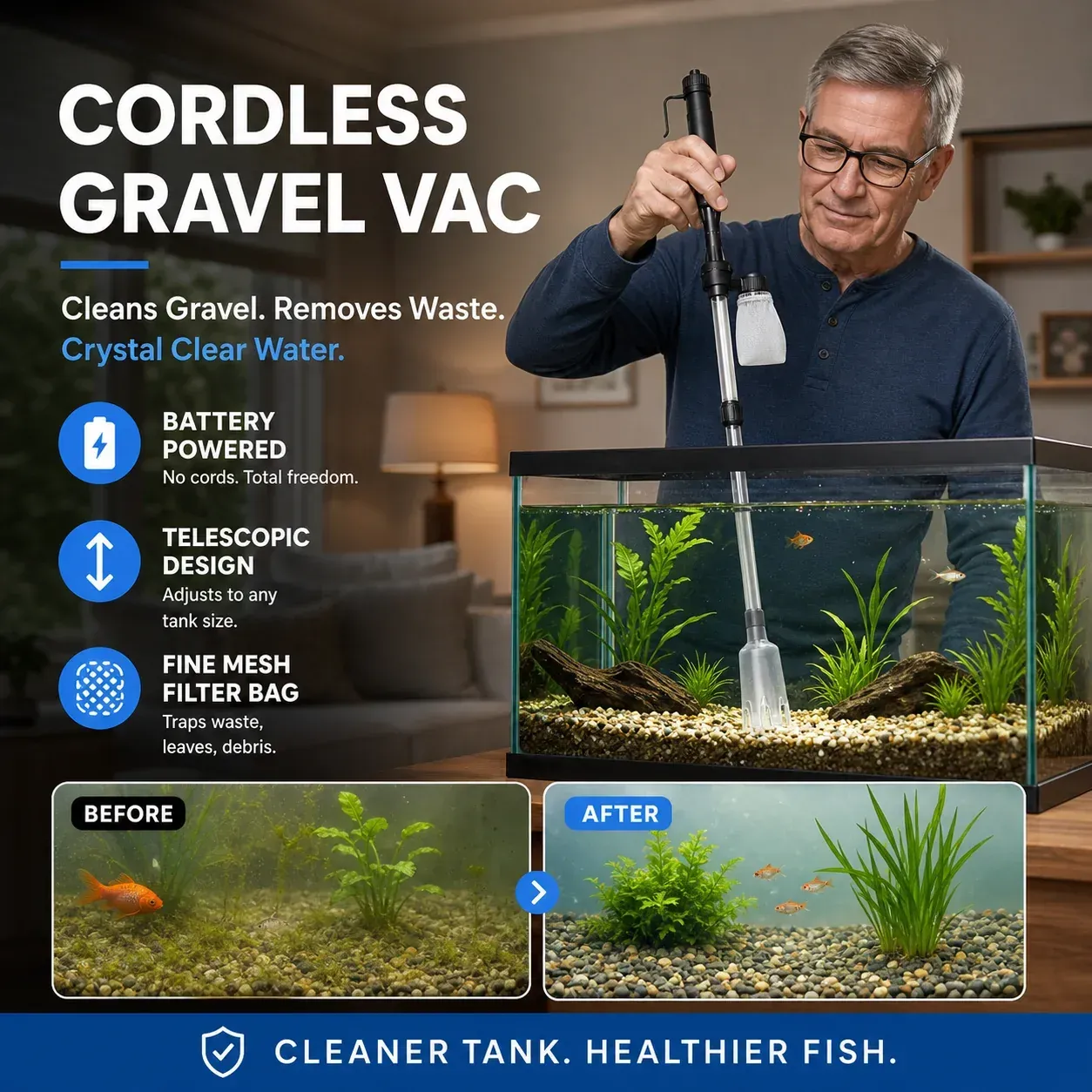 Electric Aquarium Gravel Cleaner
