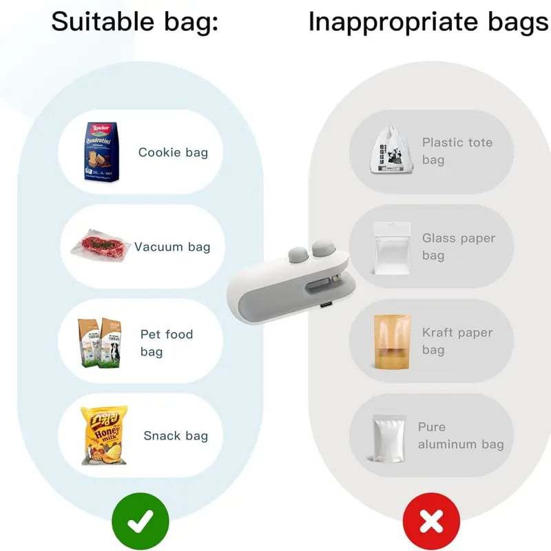 🔥✨2-in-1 Mini Snack Sealer | Rechargeable & Magnetic Freshness Keeper