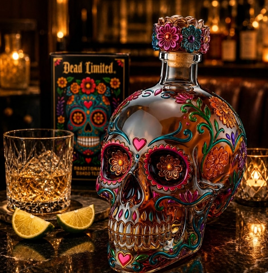 🔥🍷Limited edition Day of the Dead tequila bottle🎁