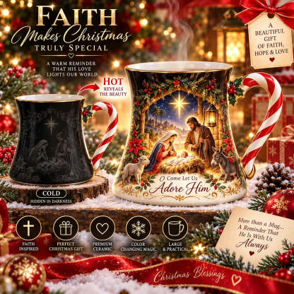 🎄 🎁Christmas Magic Color-changing Mug – Heat Reveal Holiday Gift