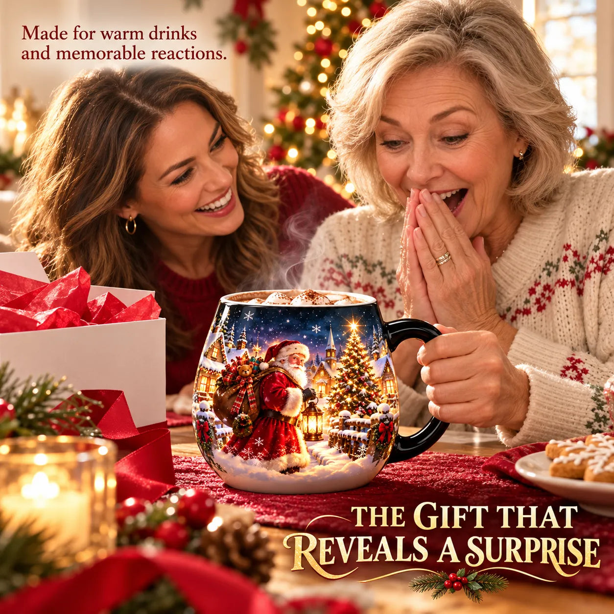🎄 🎁Christmas Magic Color-changing Mug – Heat Reveal Holiday Gift