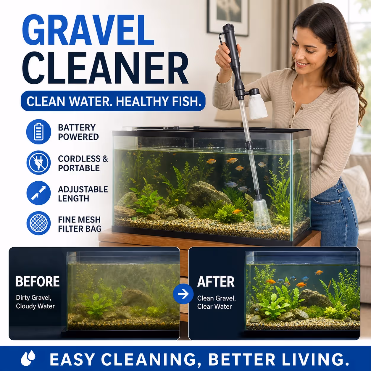 Electric Aquarium Gravel Cleaner