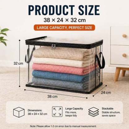 📦Large Heavy-Duty Thick Clear Storage Bag for Clothes, Moving & Storage