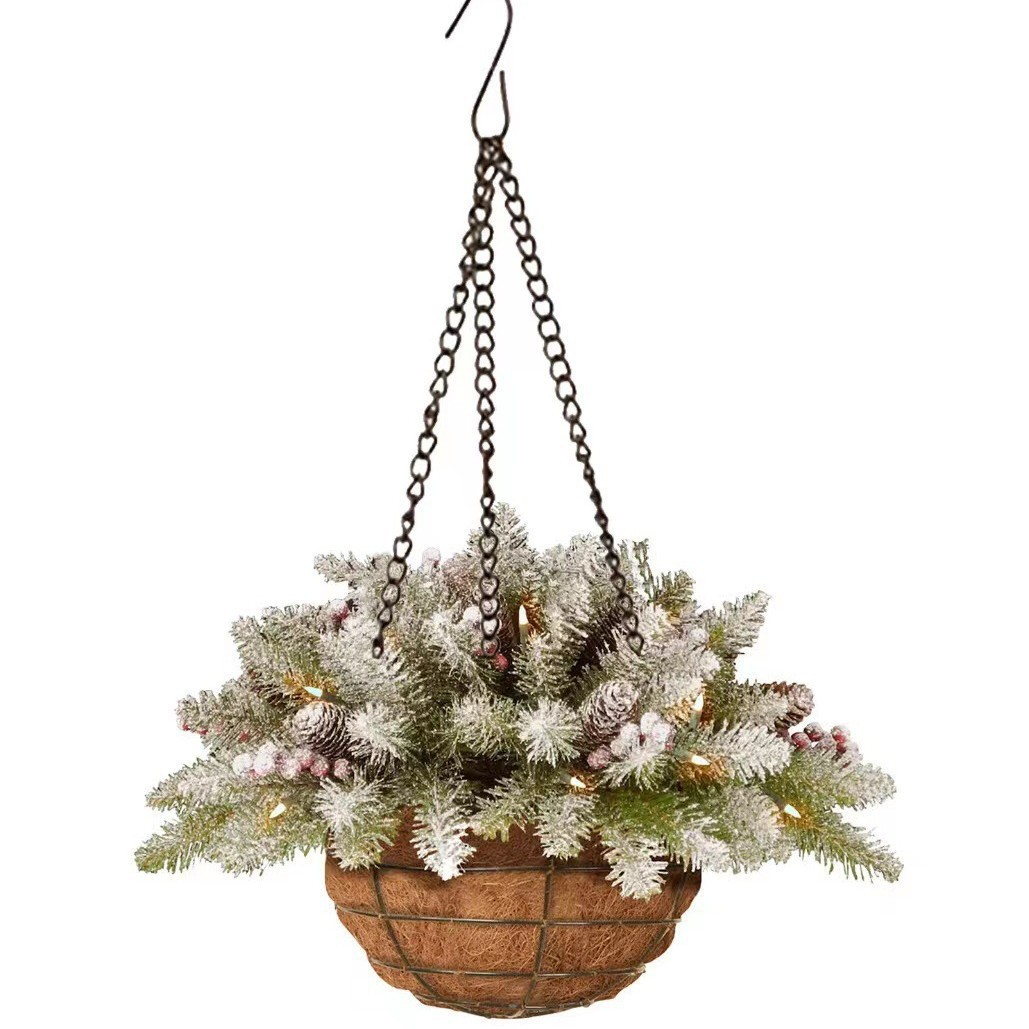 🎄🏆Christmas basket with built-in lights |🎄 With built-in lights, weatherproof and maintenance-free