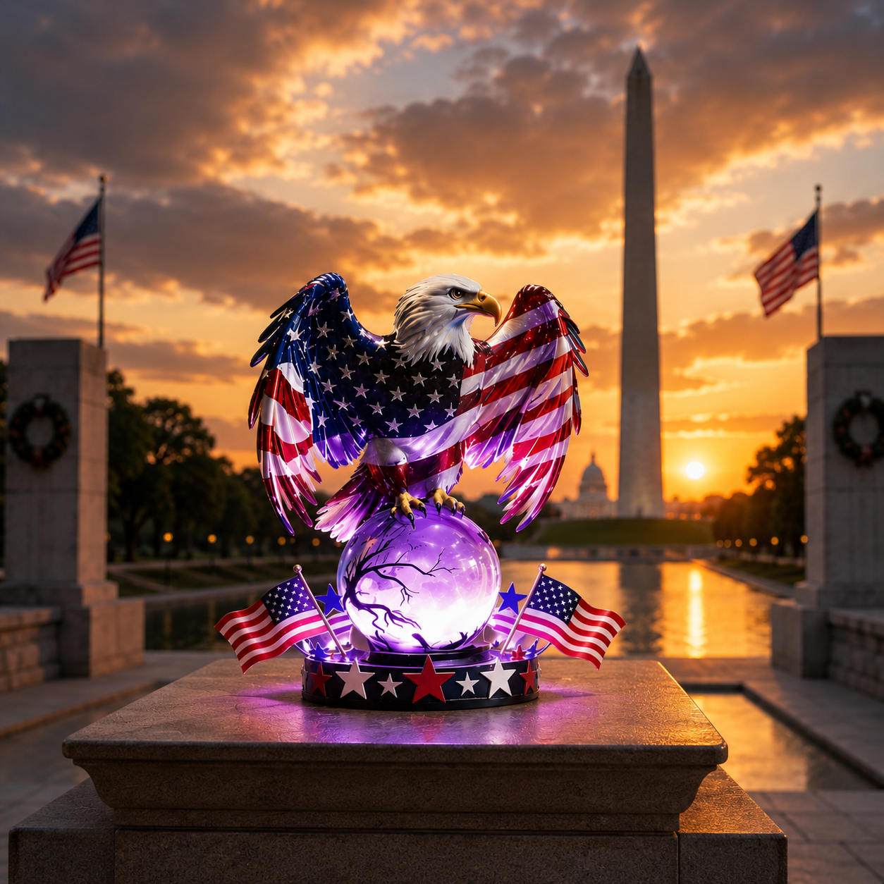 🇺🇸 Freedom Eagle Patriotic LED Table Lamp – American Pride Decor