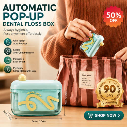 Travel-sized Automatic Pop-Up Dental Floss Box✨