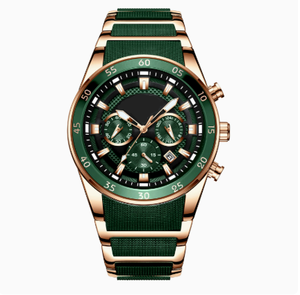 ✨ Men's Waterproof Multifunctional Quartz Watch – Chronograph Design, Luminous Hands & Stainless Steel 🌊