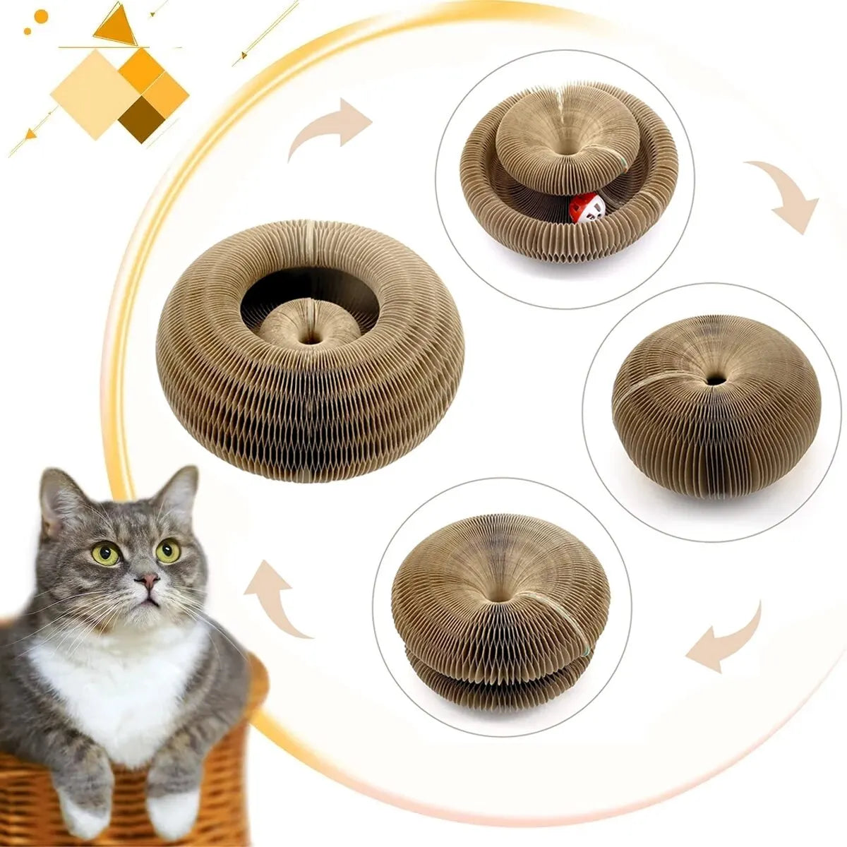 Magic Cat Scratch Organ Board Cat Toy – Fun Ball & Corrugated Claw Climbing Frame